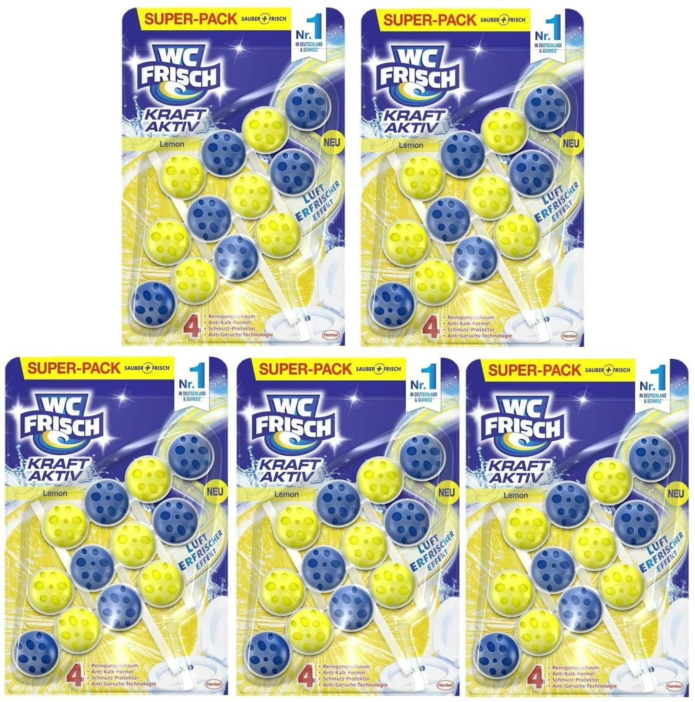 WC FRISCH Kraft Aktiv Blauspüler Chlor 5x150g WC Reiniger Toilettenreiniger 7 WC FRISCH Kraft Aktiv Blauspüler Chlor 5x150g WC Reiniger Toilettenreiniger – Bild 5