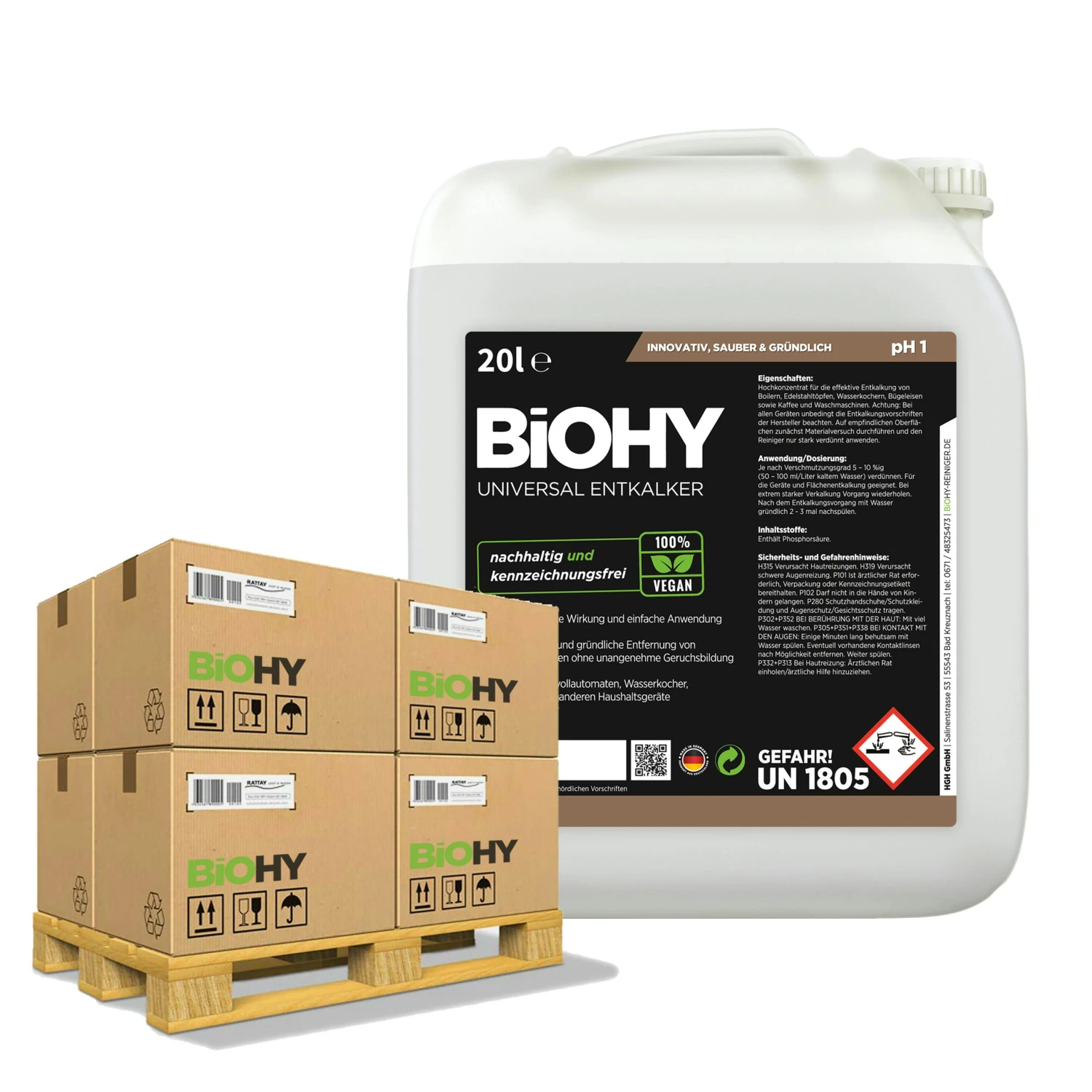 BiOHY Universal Entkalker (24x20l Kanister) | Konzentrat Für 20 Entkalkungsvorgänge Pro Flasche | Kompatibel Mit Allen Kaffeevollautomaten 3 BiOHY Universal Entkalker (24x20l Kanister) | Konzentrat Für 20 Entkalkungsvorgänge Pro Flasche | Kompatibel Mit Allen Kaffeevollautomaten