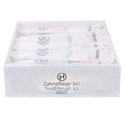500x Zahnpflege-Set Weiss 14,5 Cm Lang Zahnbürste Zahncreme Einwegzahnbürste