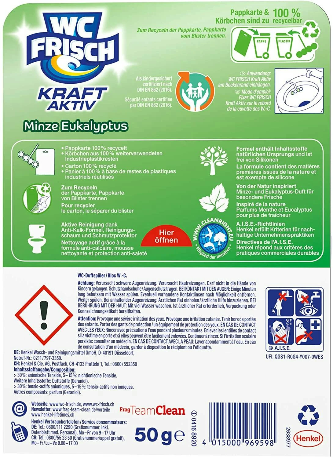 WC Frisch Kraft-Aktiv Pro Nature Minze WC-Reiniger 1 Stück Badreiniger 8 WC Frisch Kraft-Aktiv Pro Nature Minze WC-Reiniger 1 Stück Badreiniger – Bild 6