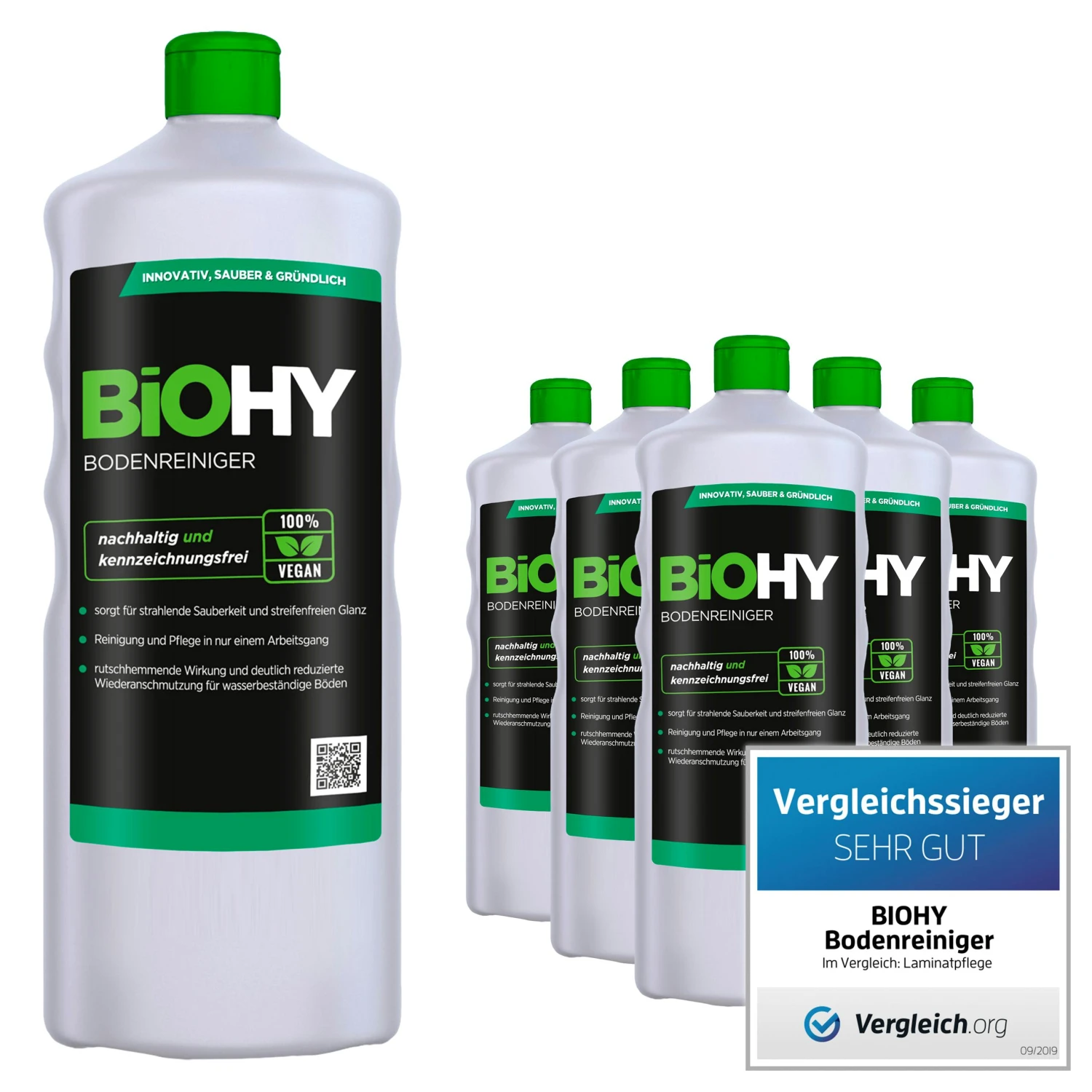 BiOHY Bodenreiniger (3x1l Flasche) | Konzentrat Für Alle Reinigungsgeräte Und Alle Hartböden | Angenehmer Geruch Und Streifenfreie Reinigung 5 BiOHY Bodenreiniger (3x1l Flasche) | Konzentrat Für Alle Reinigungsgeräte Und Alle Hartböden | Angenehmer Geruch Und Streifenfreie Reinigung – Bild 3