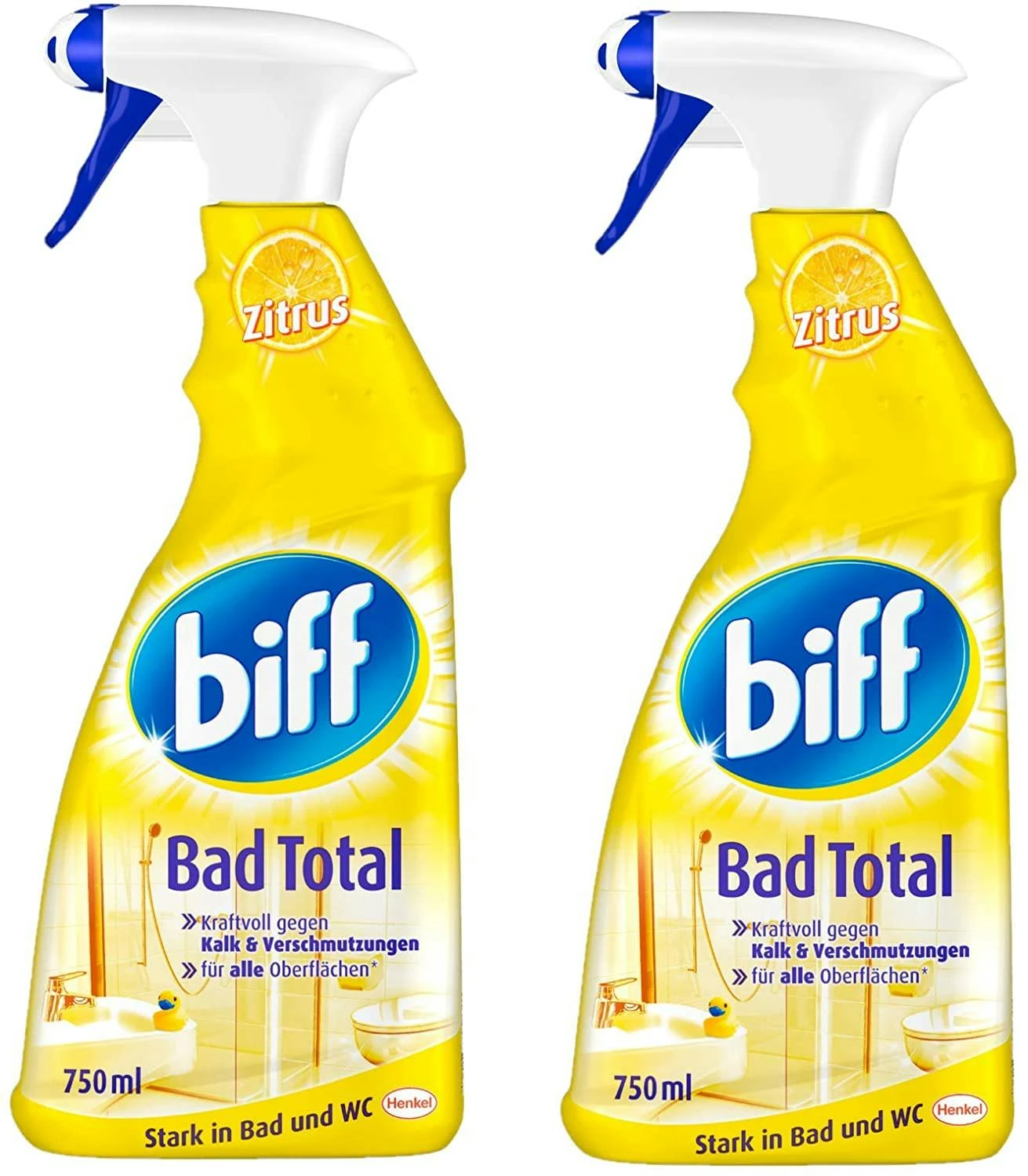 Biff Bad Total Zitrus Badreiniger Bad Reiniger Badezimmer 2x750 Ml Sprühflasche 3 Biff Bad Total Zitrus Badreiniger Bad Reiniger Badezimmer 2x750 Ml Sprühflasche