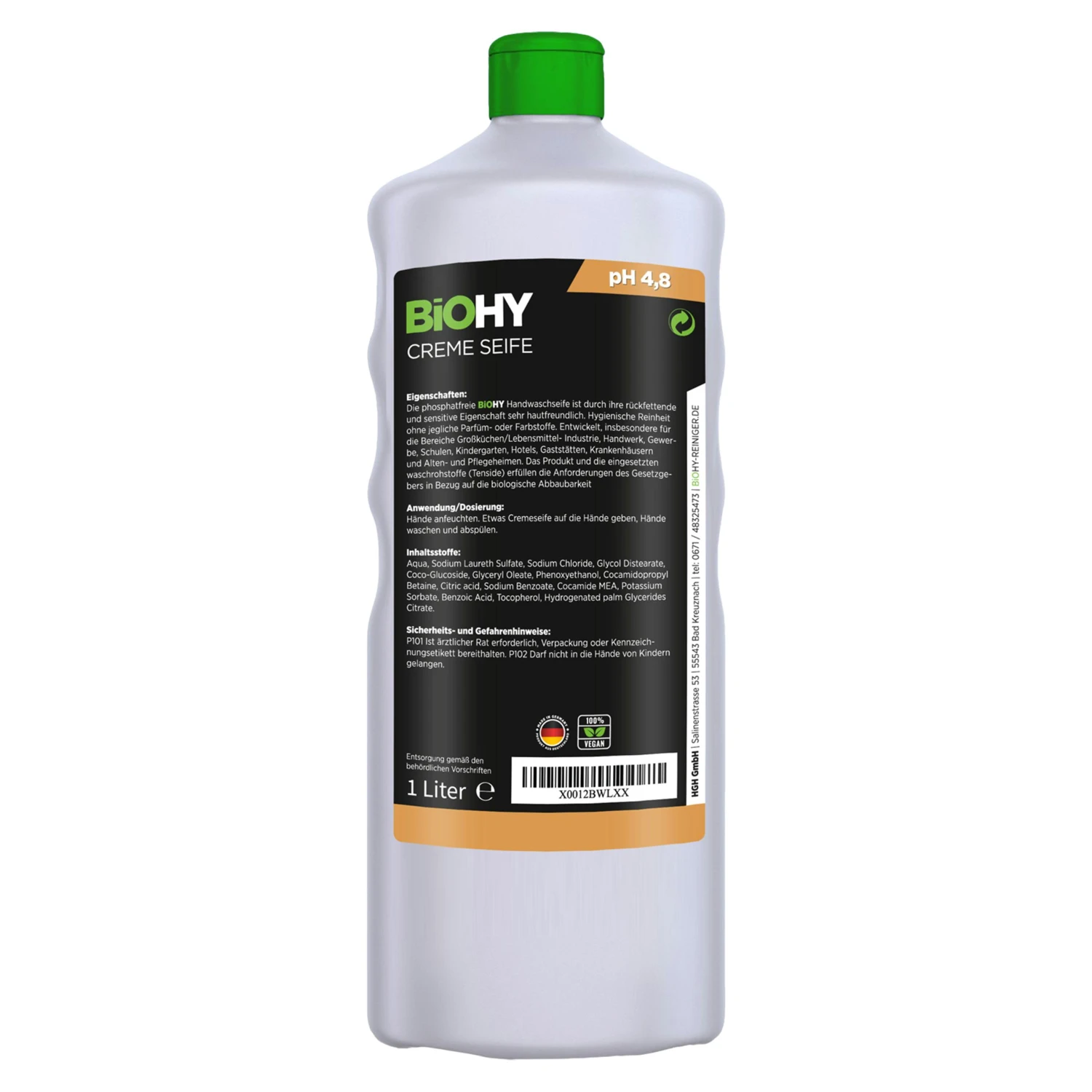 BiOHY Creme Seife (6x1l Flasche) | Hautschonende, Rückfettende Und Geruchsneutrale Handseife PHOSPHATFREI | Ohne Parfüm Und Farbstoffe 5 BiOHY Creme Seife (6x1l Flasche) | Hautschonende, Rückfettende Und Geruchsneutrale Handseife PHOSPHATFREI | Ohne Parfüm Und Farbstoffe – Bild 3