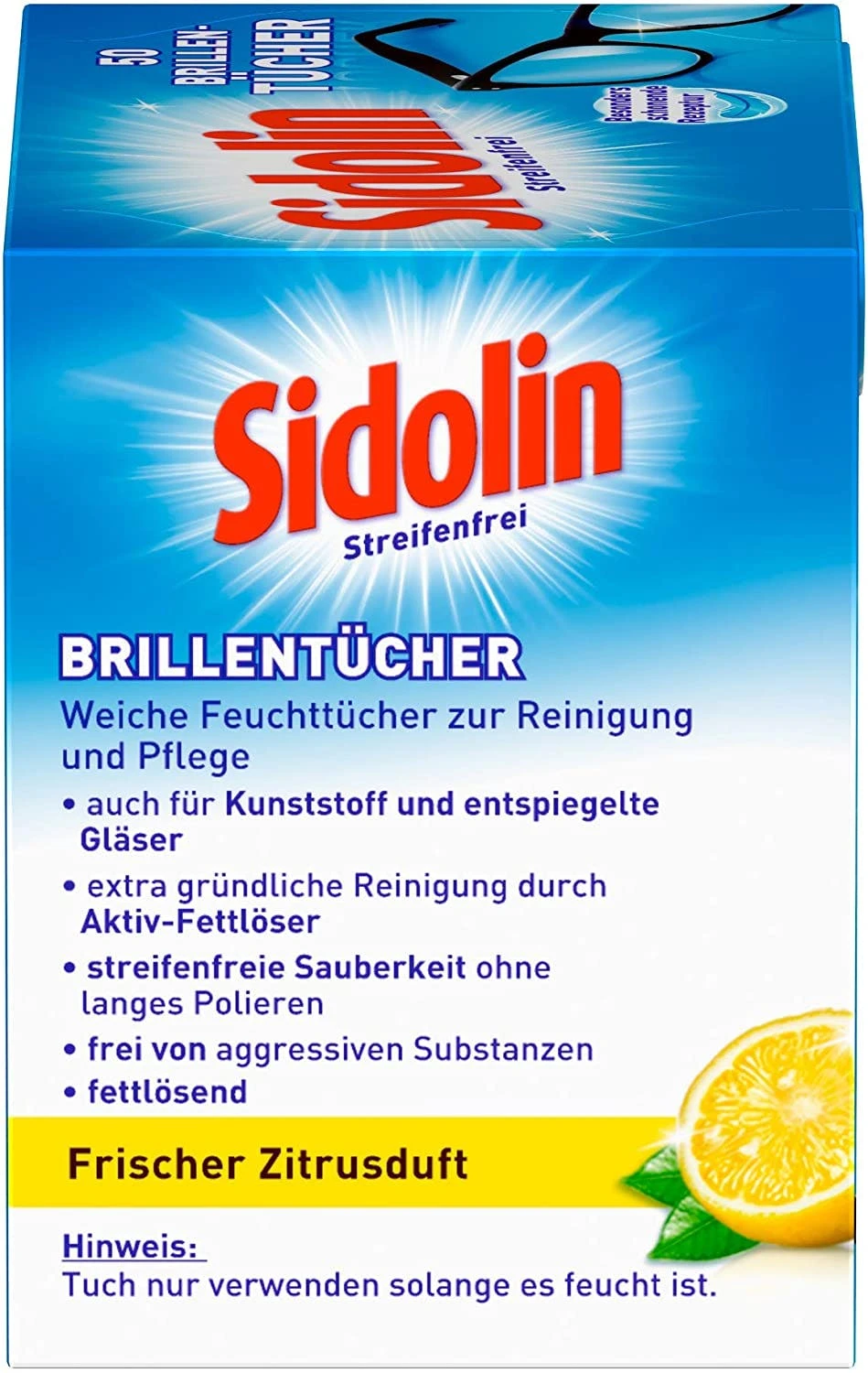 Sidolin Brillen Putztücher 50 Stück Reinigungstücher Brillenputztücher Reiniger 9 Sidolin Brillen Putztücher 50 Stück Reinigungstücher Brillenputztücher Reiniger – Bild 7