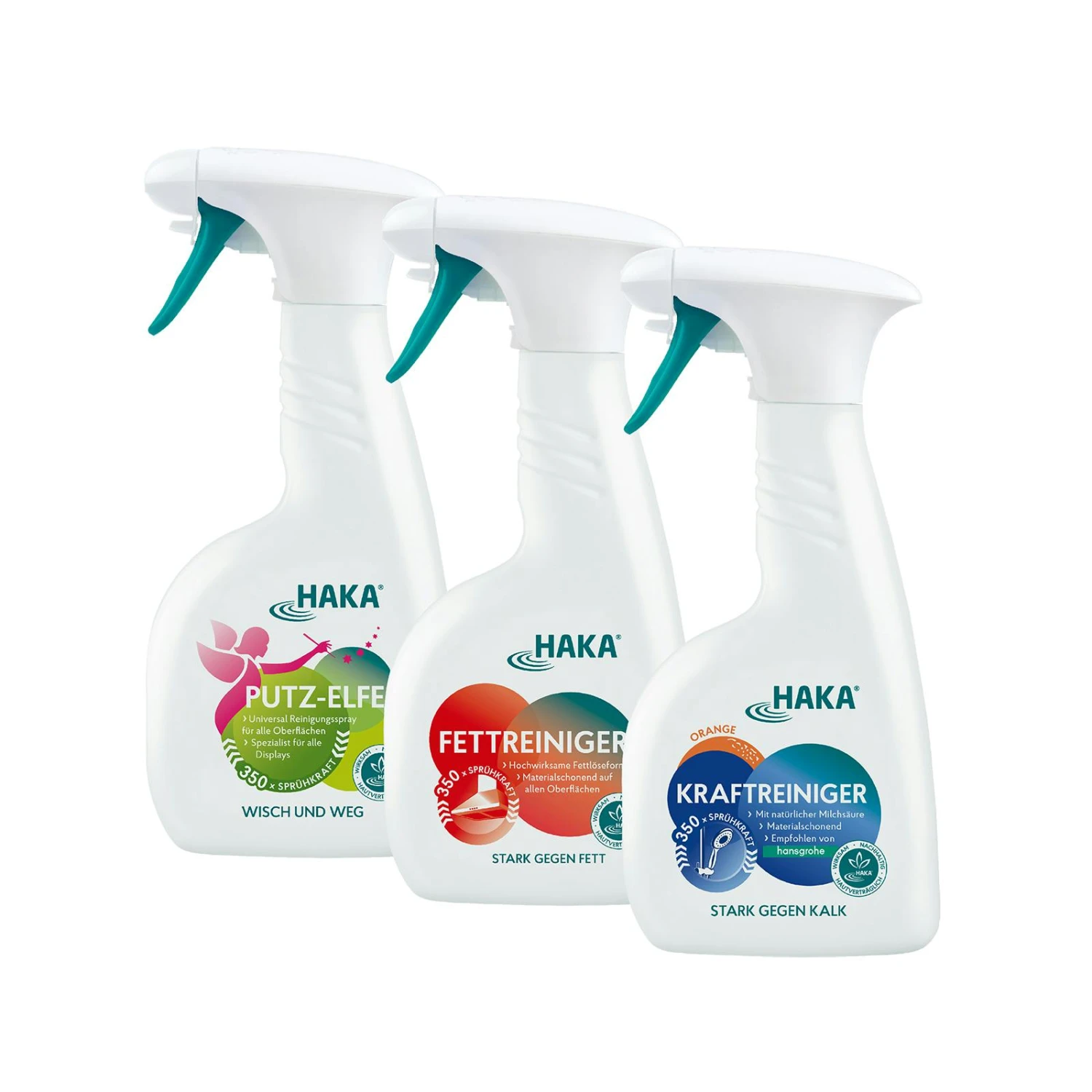 HAKA Reinigungs-Set Für Küche, Haushalt, Bad, 3 X 500 Ml Spray 3 HAKA Reinigungs-Set Für Küche, Haushalt, Bad, 3 X 500 Ml Spray
