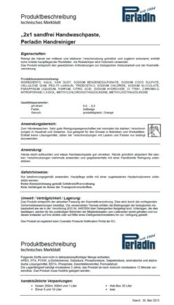 Perladin 2x1 HandreinigungsPaste Dose 250ml Handreinigung Handseife Werkstatt Seife Handwaschpaste Sandfrei -Haushaltsreiniger b3b4db8b 101e 4be5 bb3a 3d44b380acad