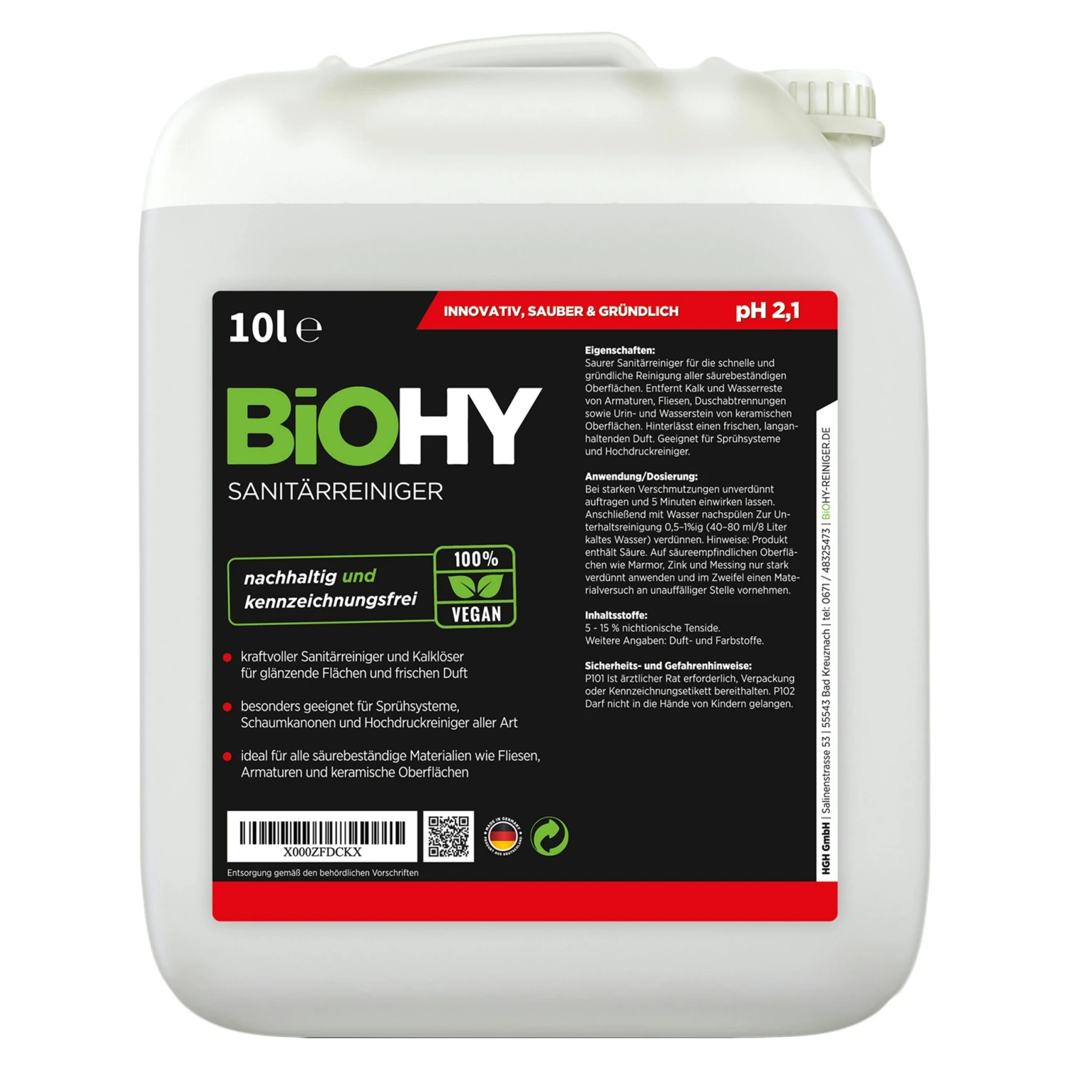 BiOHY Sanitärreiniger (24x20l Kanister) | Kalkzersetzendes Konzentrat Für Den Sanitärbereich | Badreiniger Mit Angenehme & Frischen Duft | EXTRA STARK 5 BiOHY Sanitärreiniger (24x20l Kanister) | Kalkzersetzendes Konzentrat Für Den Sanitärbereich | Badreiniger Mit Angenehme & Frischen Duft | EXTRA STARK – Bild 3