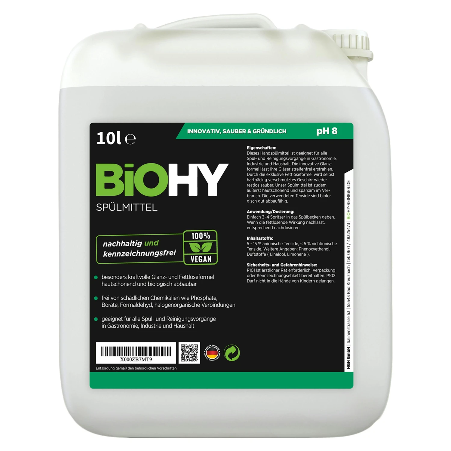 BiOHY Spülmittel (2x1l Flasche) | Frei Von Schädlichen Chemikalien & Biologisch Abbaubar | Glanz- & Fettlöseformel 9 BiOHY Spülmittel (2x1l Flasche) | Frei Von Schädlichen Chemikalien & Biologisch Abbaubar | Glanz- & Fettlöseformel – Bild 7