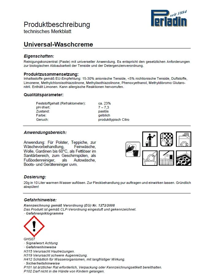 Perladin Premium WaschCreme Konzentrat 1L Eimer Universalreiniger Werkstatt Reiniger Hobby Haushalt 9 Perladin Premium WaschCreme Konzentrat 1L Eimer Universalreiniger Werkstatt Reiniger Hobby Haushalt – Bild 7